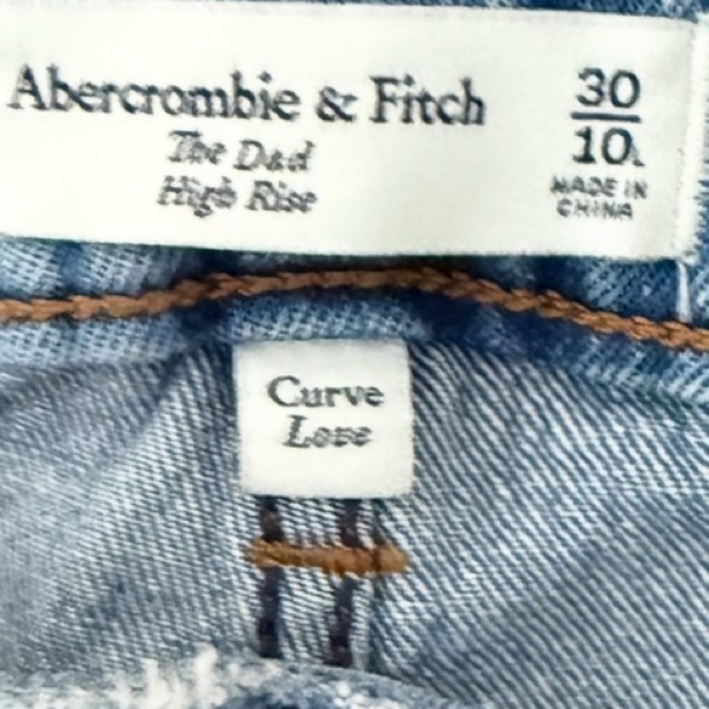 Abercrombie & Fitch The Dad High Rise Curve Love Jeans Distressed Women’s 10/31L - Picture 7 of 9